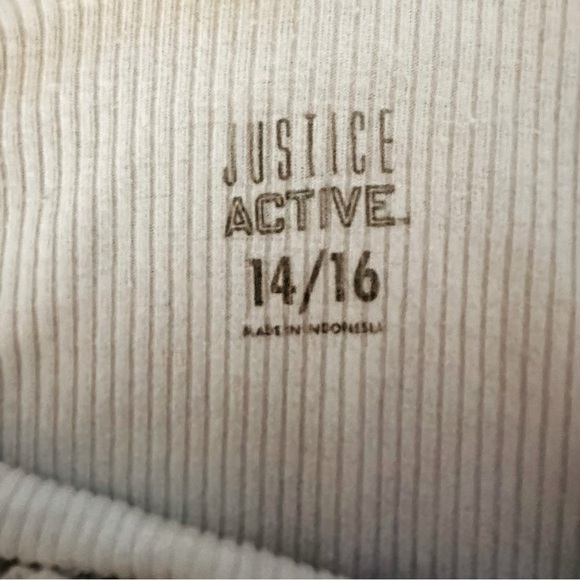 Justice Active Shirt Wht Girls Sz 14/16 - Picture 3 of 3